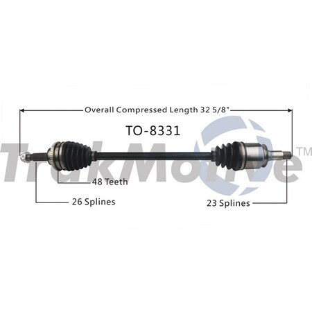 Surtrack Axle Cv Axle Shaft, To-8331 TO-8331